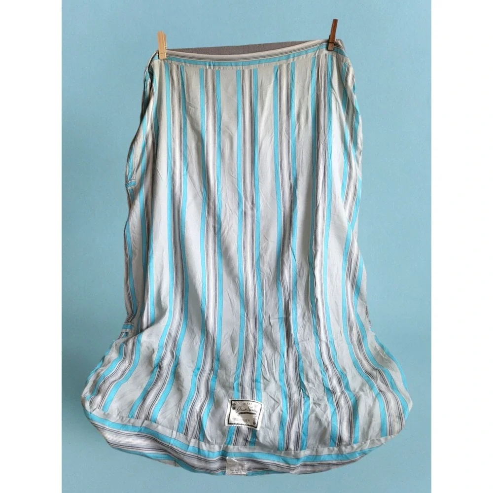 Vintage Old Stock Unused Mattress Ticking‎ Fabric Striped Turquoise
